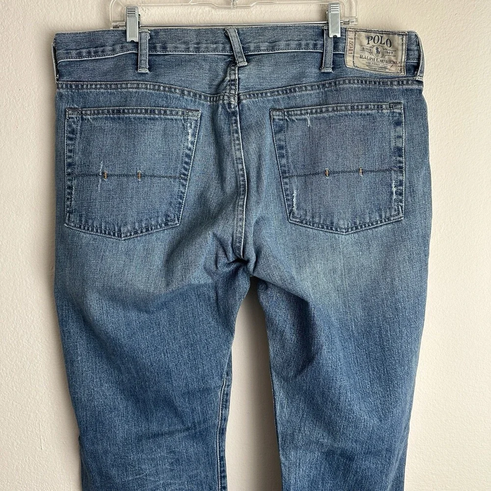 Polo Ralph Lauren Jeans Mens 38x30 Blue Medium Wash‎ Straight Leg Cotton Denim